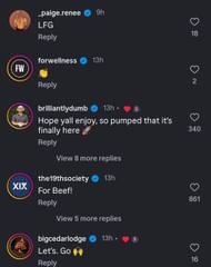 Paige Spiranac's comment (via Barstool Sports' Instagram page)